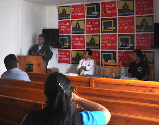Kalon Karma Yeshi delivering the inaugural remarks of the exhibition, 15 June 2016.