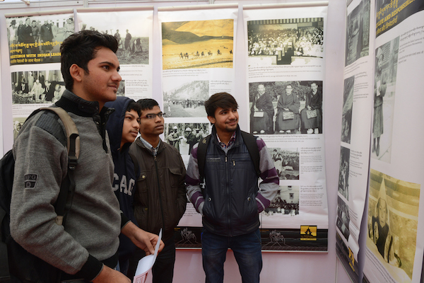 Hundreds of students from Indian universities and colleges came to see the exhibition.